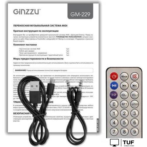 Беспроводная колонка Ginzzu GM-229