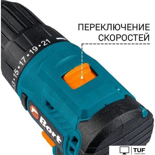 Дрель-шуруповерт Bort BAB-21-BLK 93413526 (с 2-мя АКБ, кейс)