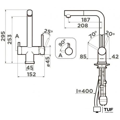 Смеситель Omoikiri Takamatsu-S BN (нержавеющая сталь)