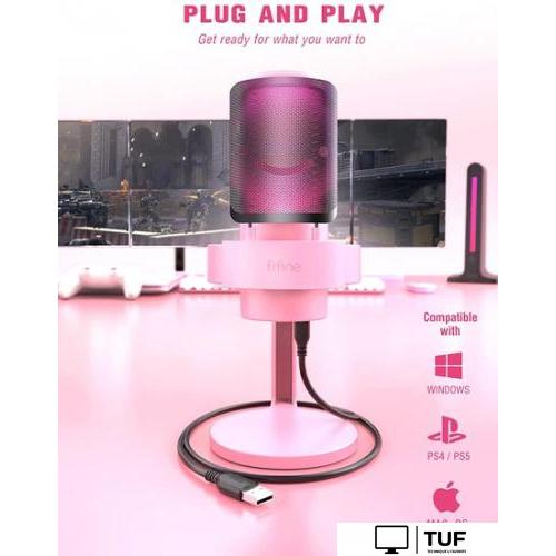 Проводной микрофон FIFINE A8 (розовый)