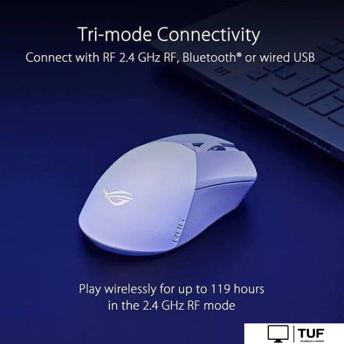 Игровая мышь ASUS ROG Gladius III Wireless AimPoint Moonlight White