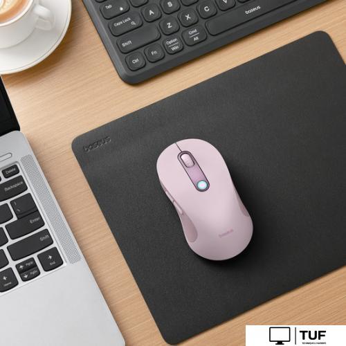 Мышь Baseus F02 Ergonomic Wireless Mouse (розовый, без батарейки в комплекте)