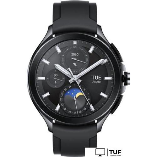 Умные часы Xiaomi Watch 2 Pro (черный, с черным силиконовым ремешком, международная версия)