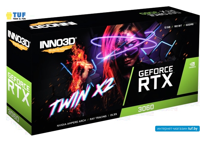 Видеокарта Inno3D GeForce RTX 3060 Twin X2 12GB GDDR6 N30602-12D6-119032AH