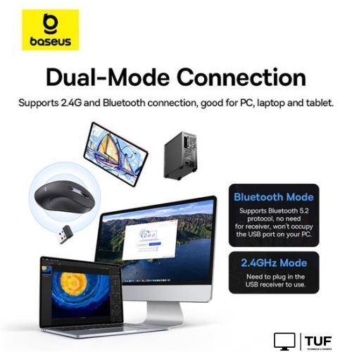 Мышь Baseus F02 Ergonomic Wireless Mouse (черный, без батарейки в комплекте)