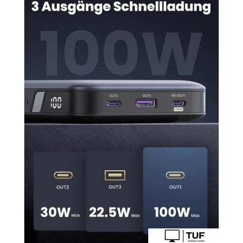 Внешний аккумулятор Ugreen PB720 20000mAh (серый)