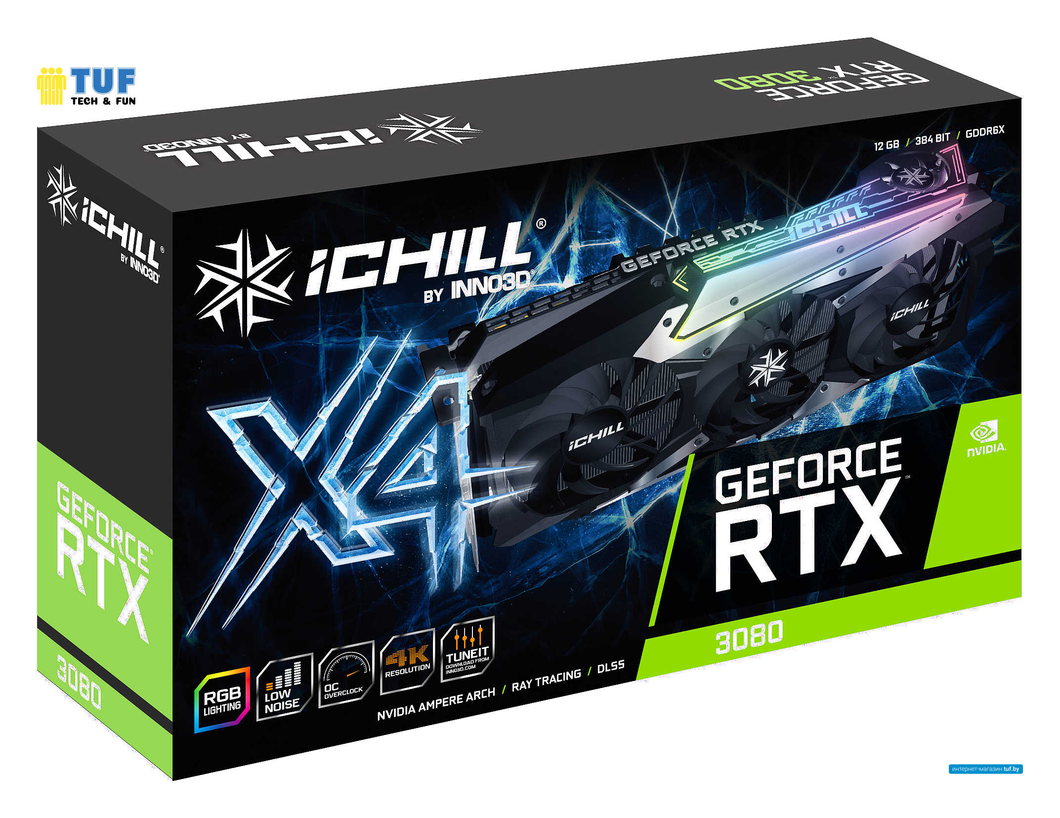 Видеокарта Inno3D GeForce RTX 3080 12GB iChill X4 LHR C30804-126XX-1810VA36H