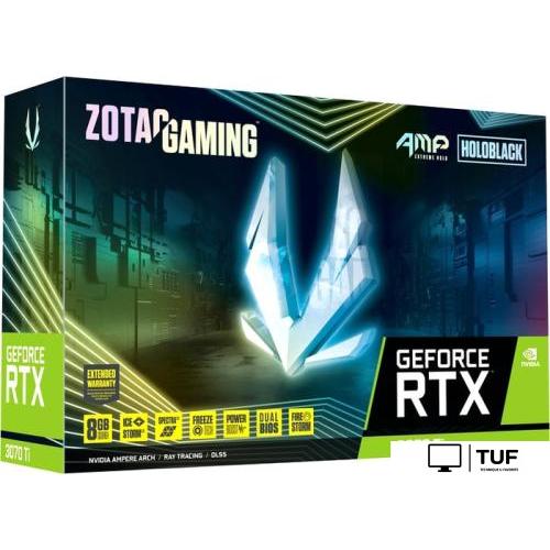 Видеокарта ZOTAC GeForce RTX 3070 Ti AMP Extreme Holo 8GB GDDR6X ZT-A30710B-10P