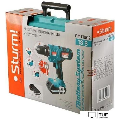 Дрель-шуруповерт Sturm CMT1802 (с 2-мя АКБ, кейс)