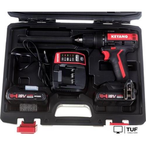 Дрель-шуруповерт Keyang DD18BL-W Set (с 2-мя АКБ, кейс)