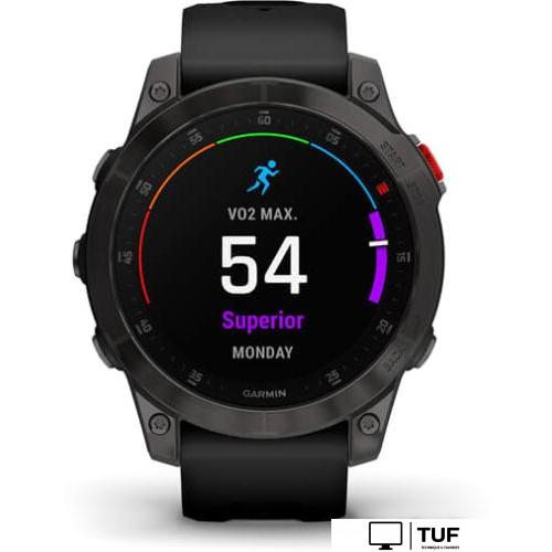 Умные часы Garmin Epix Sapphire Gen 2 (черный титан/черный)