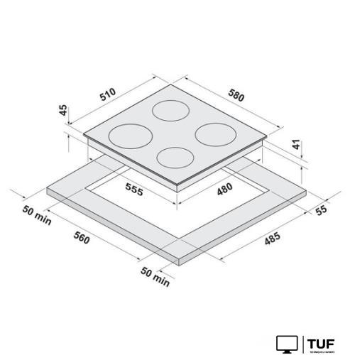 Варочная панель Krona Luna 60 BL/S K