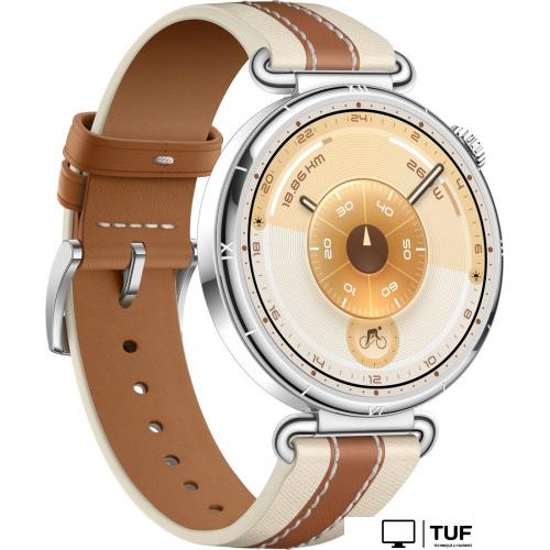 Умные часы Huawei Watch GT 6 41 мм (серебристый, с коричневым кожаным ремешком, международная версия)