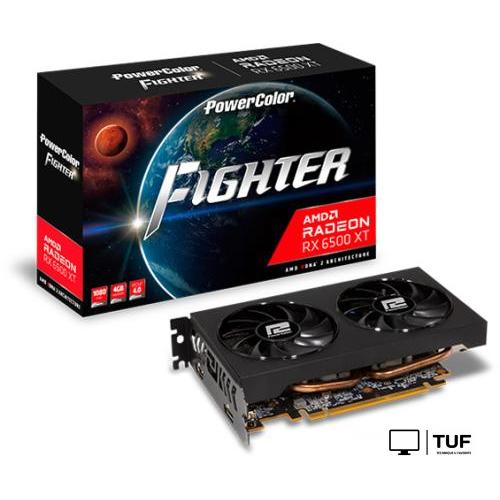 Видеокарта PowerColor Fighter Radeon RX 6500 XT 4GB GDDR6 AXRX 6500 XT 4GBD6-DH/OC