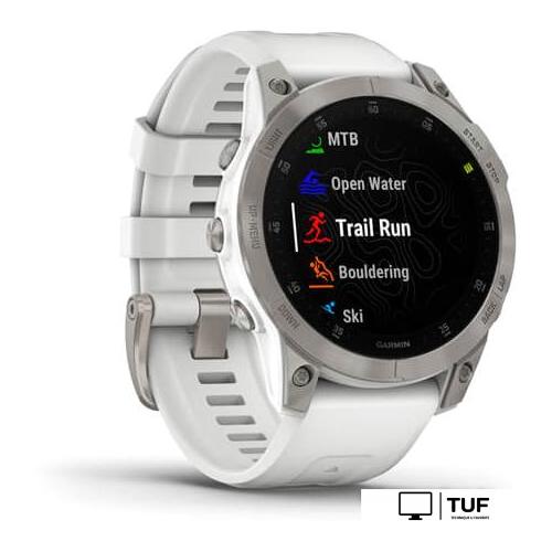 Умные часы Garmin Epix Sapphire Gen 2 (серебристый титан/белый)