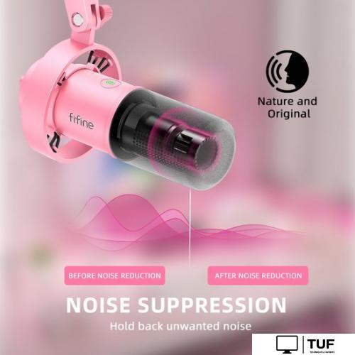 Проводной микрофон FIFINE T688 (розовый)