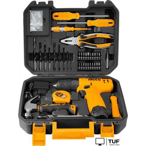 Дрель-шуруповерт Ingco Standard HKTHP10811 (с 1-им АКБ, кейс, набор оснастки)