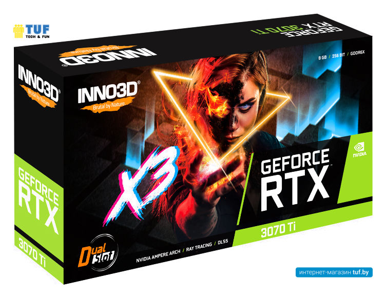 Видеокарта Inno3D GeForce RTX 3070 Ti X3 8GB GDDR6X N307T3-086X-1820VA45
