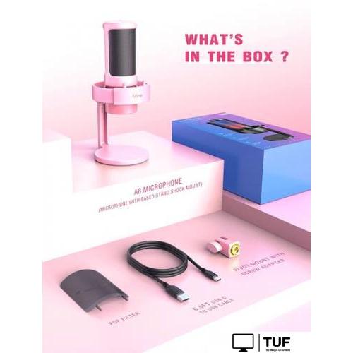 Проводной микрофон FIFINE A8 (розовый)