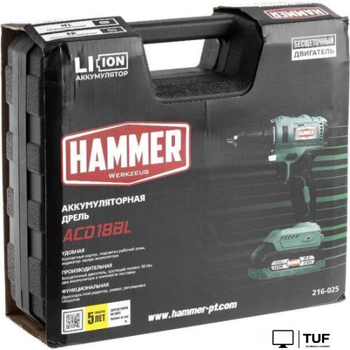 Дрель-шуруповерт Hammer ACD18BL (с 2-мя АКБ, кейс)