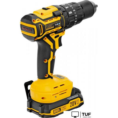 Ударная дрель-шуруповерт Denzel CIDH-BL-20 (с 2-мя АКБ, кейс)