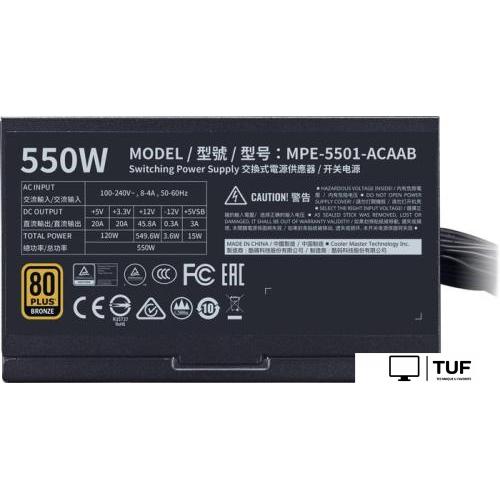 Блок питания Cooler Master MWE 550 Bronze V2 MPE-5501-ACAAB-EU