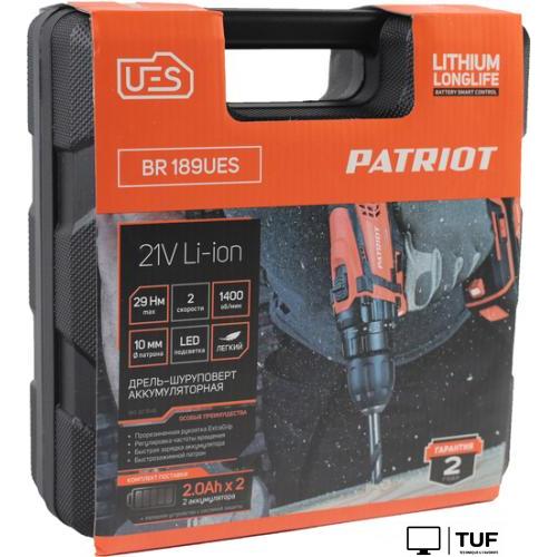Дрель-шуруповерт Patriot BR 189 UES 180301549 (с 2-мя АКБ, кейс)