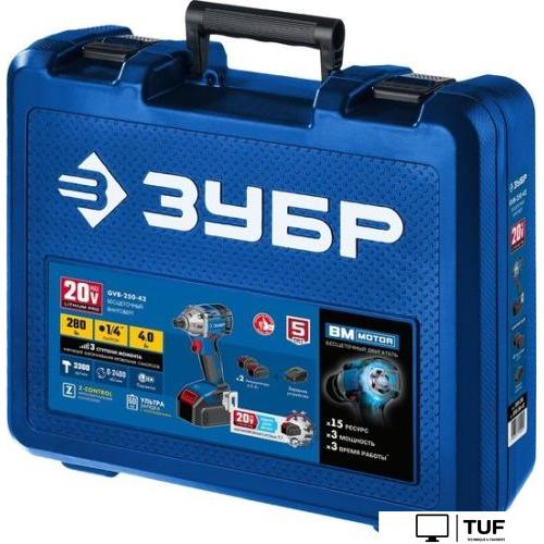 Винтоверт Зубр Профессионал GVB-250-42 (с 2-мя АКБ 4 Ач, кейс)