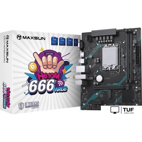 Материнская плата Maxsun H610M 666 WiFi6 ARGB