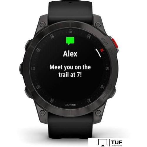 Умные часы Garmin Epix Sapphire Gen 2 (черный титан/черный)