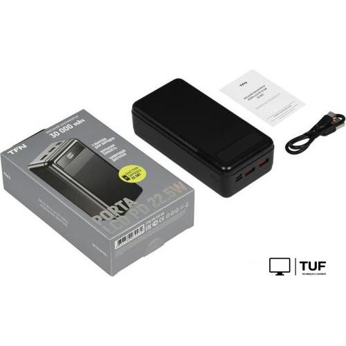 Внешний аккумулятор TFN Porta LCD PD 22.5W 30000mAh (черный)