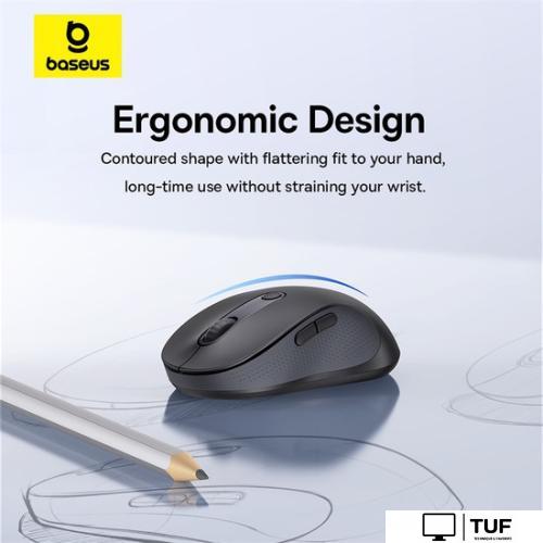 Мышь Baseus F02 Ergonomic Wireless Mouse (черный, без батарейки в комплекте)