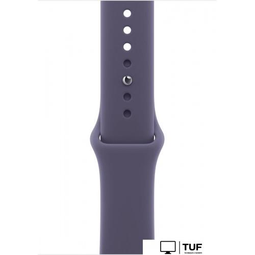 Умные часы Apple Watch Series 11 46 мм (алюминиевый корпус, серебристый/фиолетовый туман, спортивный силиконовый ремешок M/L)