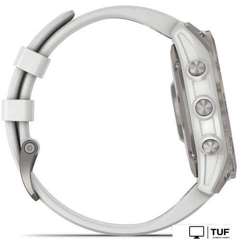 Умные часы Garmin Epix Sapphire Gen 2 (серебристый титан/белый)