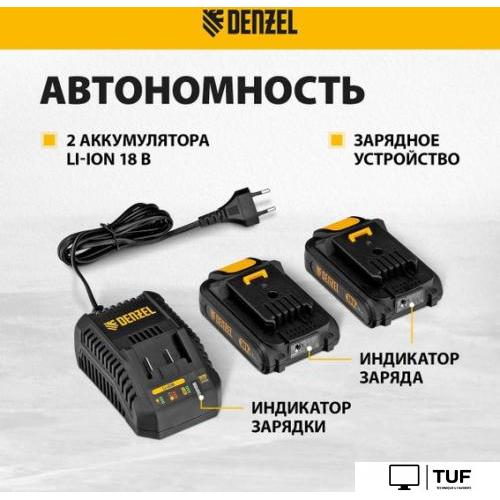 Ударная дрель-шуруповерт Denzel CIDB-18-02 26145 (с 2-мя АКБ, кейс)