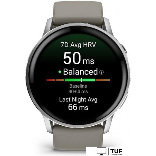 Умные часы Garmin Venu 4 45 мм (серебристый/серый)