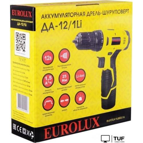 Дрель-шуруповерт Eurolux ДА-12/1Li 72/14/37 (с 1-им АКБ)