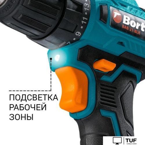 Дрель-шуруповерт Bort BAB-21-BLK 93413526 (с 2-мя АКБ, кейс)