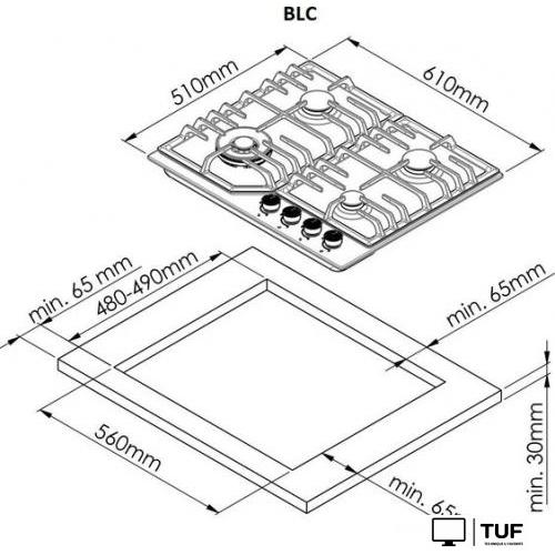 Варочная панель ZorG BLC FDW IX
