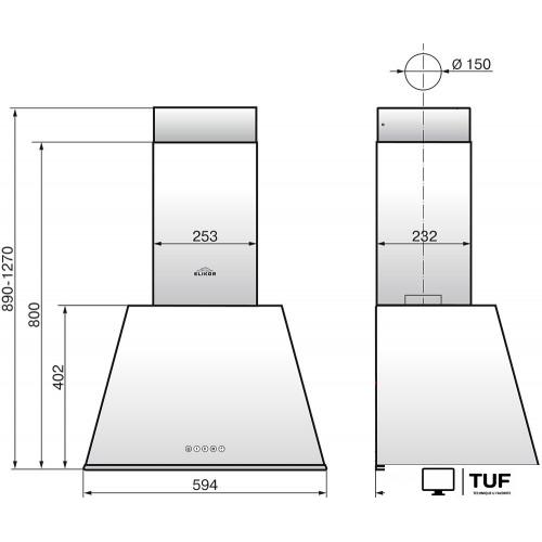 Кухонная вытяжка Elikor Гамма 60П-650-Э3Д (крем/бронза) (943909)