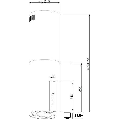 Кухонная вытяжка Korting KHA 35808 DX Cylinder