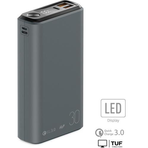 Внешний аккумулятор Olmio QS-30 30000mAh (темно-серый)