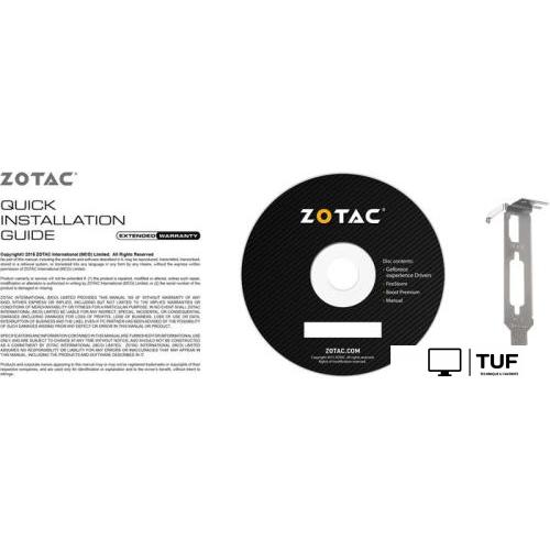 Видеокарта ZOTAC GeForce GT 1030 2GB GDDR5