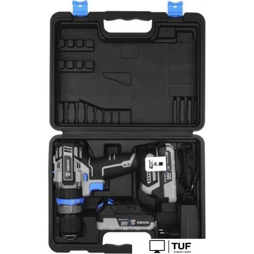 Ударная дрель-шуруповерт Deko DKCID20 063-4421 (с 2-мя АКБ, кейс)