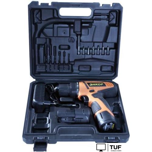 Дрель-шуруповерт Энкор ДША-2 12ЭР/10Л (с 2-мя АКБ)