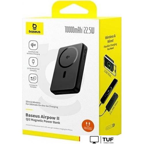 Внешний аккумулятор Baseus Airpow II Qi2 Magnetic Power Bank 22.5W 10000mAh (черный)