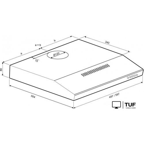 Кухонная вытяжка Krona Jessica slim 600 push button (черный)