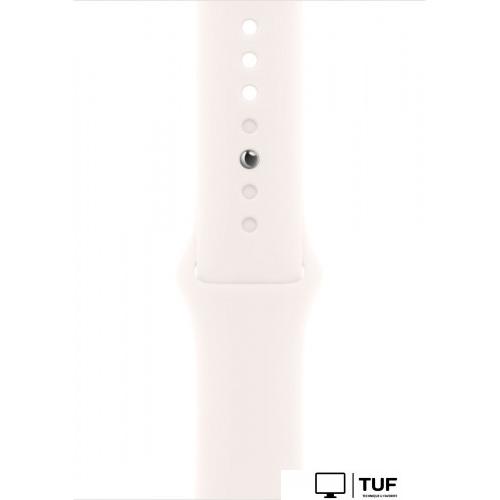 Умные часы Apple Watch Series 11 46 мм (алюминиевый корпус, розовое золото/легкие румяна, спортивный силиконовый ремешок M/L)