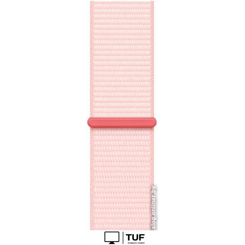 Умные часы Apple Watch Series 9 41 мм (алюминиевый корпус, розовый/розовый, нейлоновый ремешок)