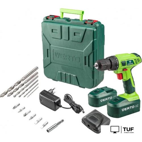 Дрель-шуруповерт Verto 50G185 (с 2-мя АКБ, кейс)